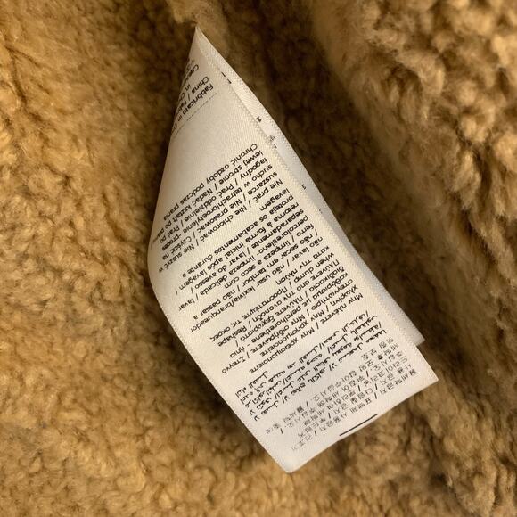 Liu Jo Coat Jacket Faux Suede Shearling Sherpa Penny Lane Moto Lined Tan - Picture 7 of 10